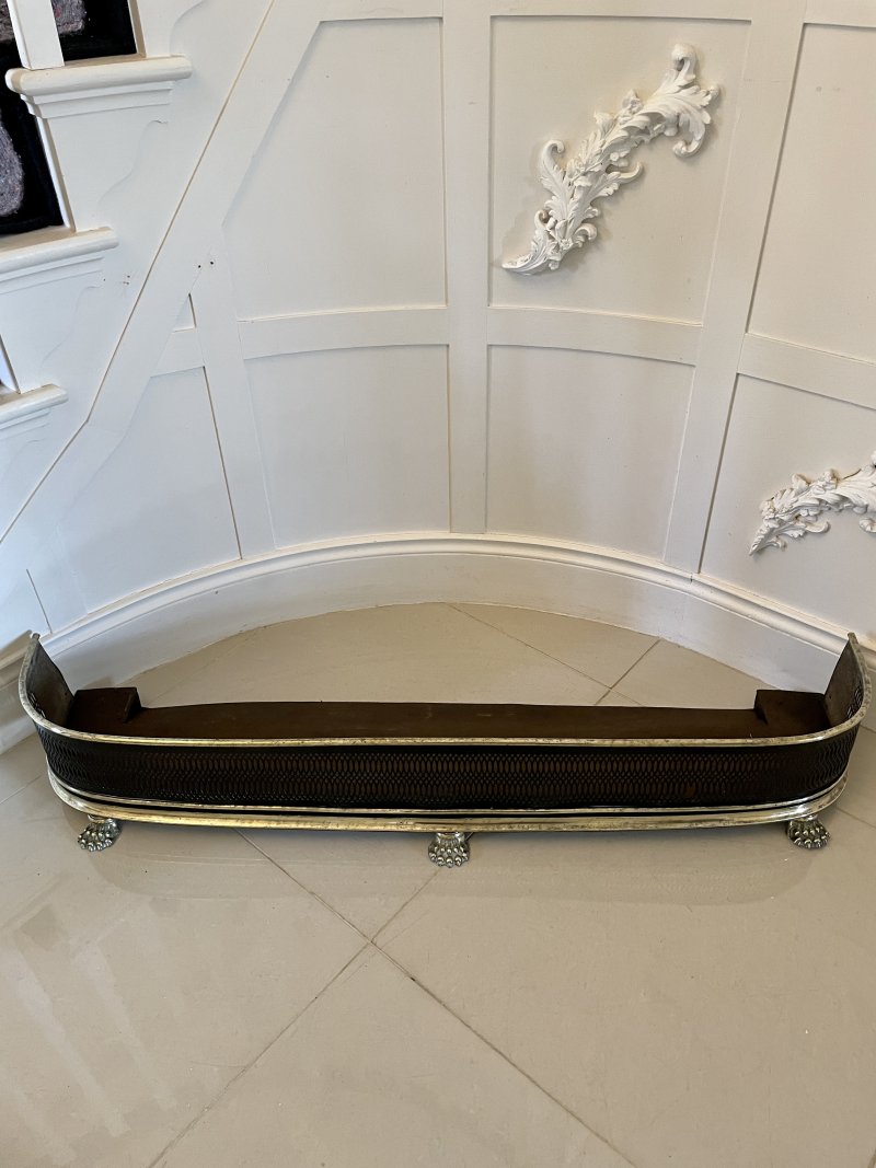 Antique George III Quality Brass and Iron Fender - Image 3